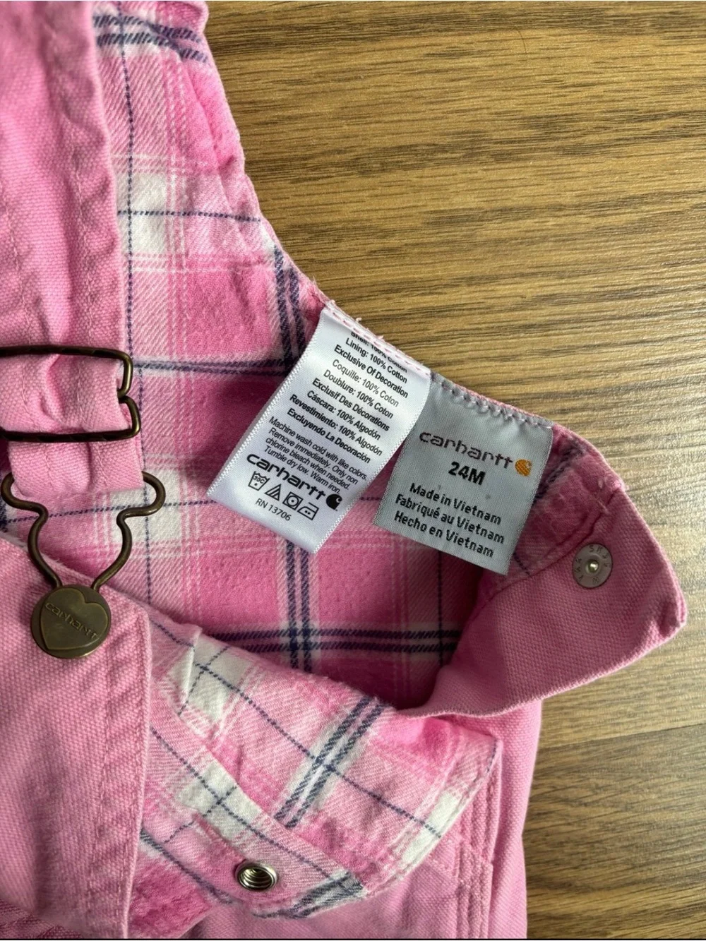 Carhartt Pink Toddler Overalls with Adjustable Straps